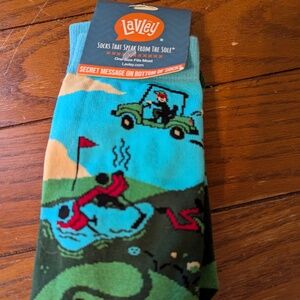 Lavley This is How We Roll Funny Men's Novelty Socks Golf Cart One Size NEW